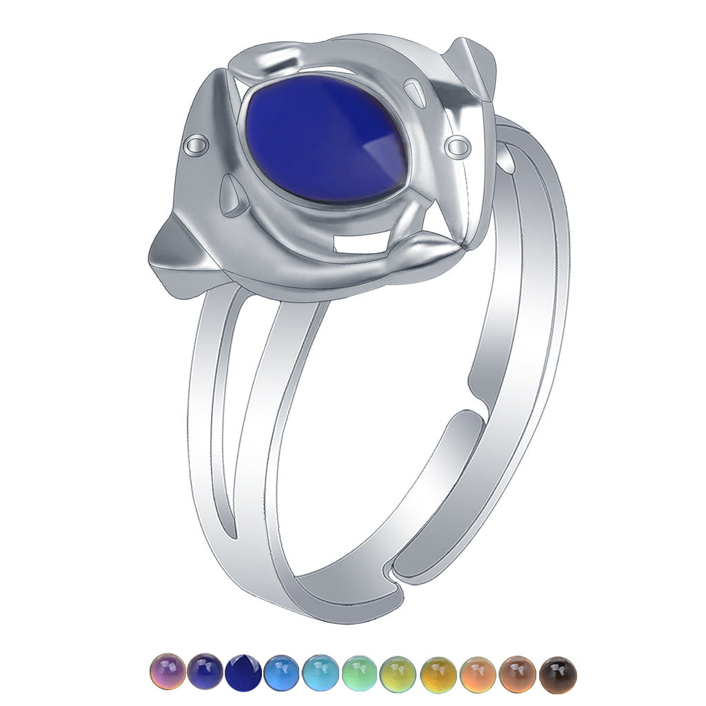 Wholesale Children's Princess Cartoon Cute Animal Temperature Sensitive Color Changing Ring ACC-RS-Hour001