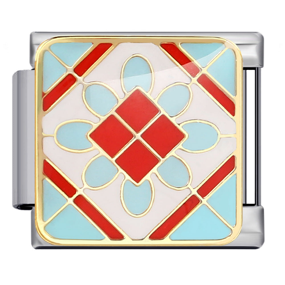 Wholesale Italian Charm Bracelet 9mm DIY Splicing Removable Arabic Culture Stainless Steel Composable Bracelet