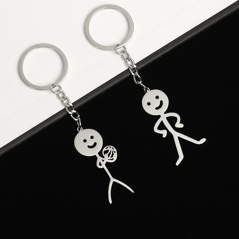 Wholesale Titanium Steel Graffiti Stickman Keychains ACC-KC-HongAo005