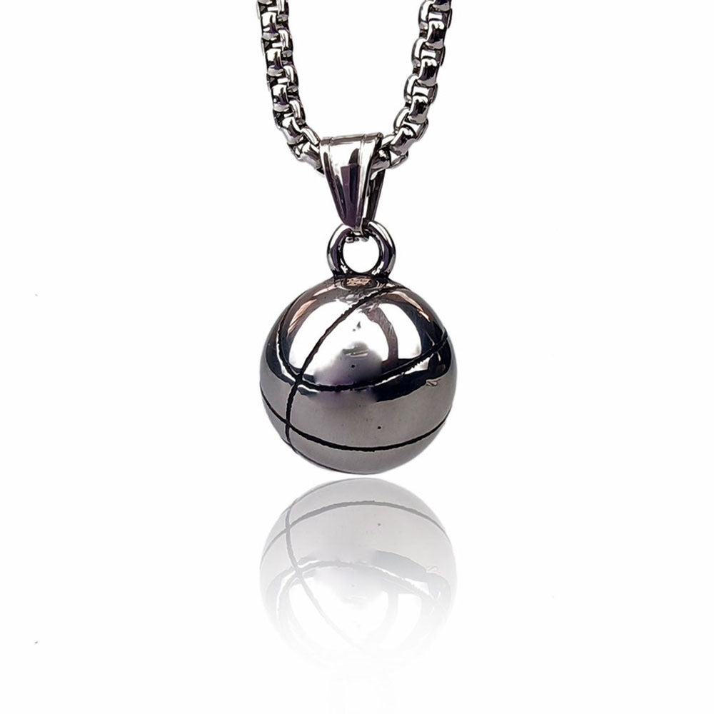Wholesale Stainless Steel Basketball,  Soccer,  and Volleyball Pendant with Pearl Chain