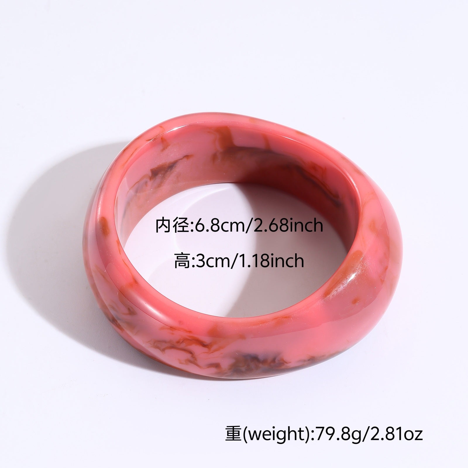 Wholesale Wide Oval Translucent Resin Bracelet Retro Style Jewelry Accessory for Everyday Wear
