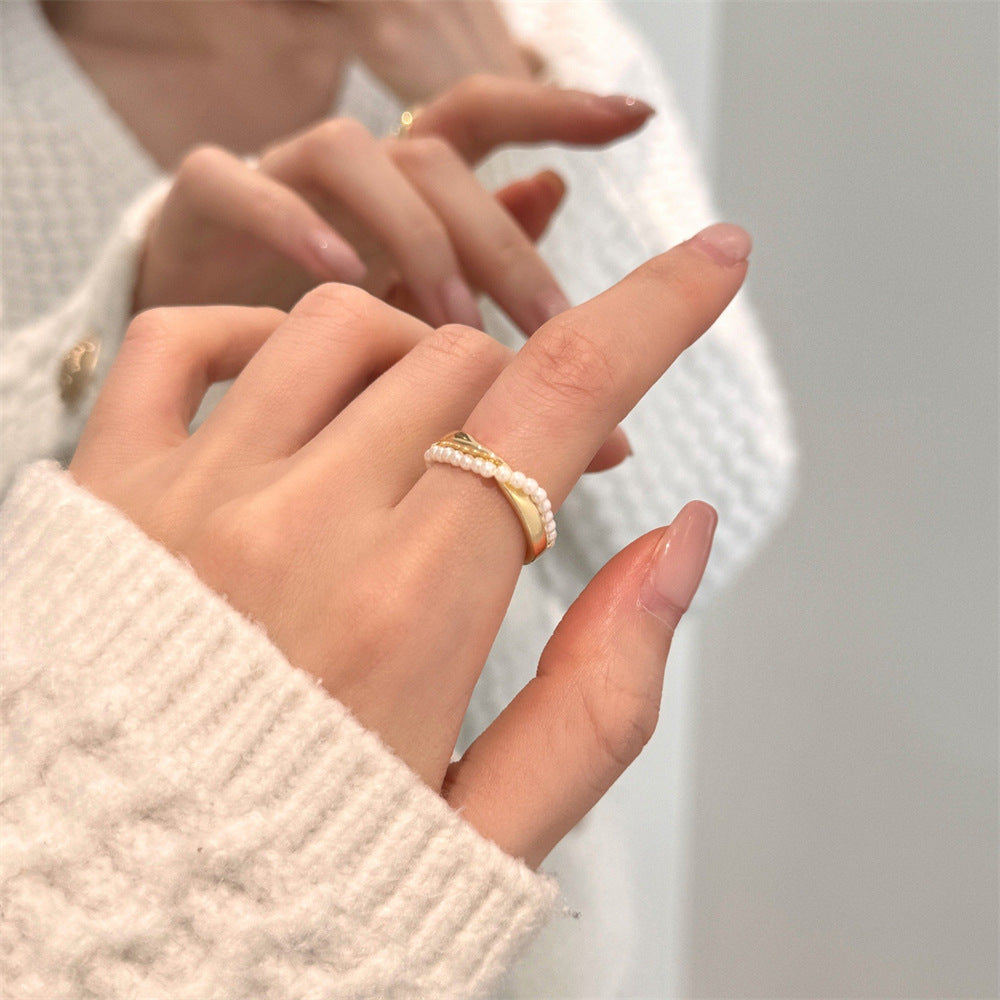 Wholesale Enamel Drip Butterfly Ring Mother-of-pearl Diamond Open Ring ACC-RS-Yues001