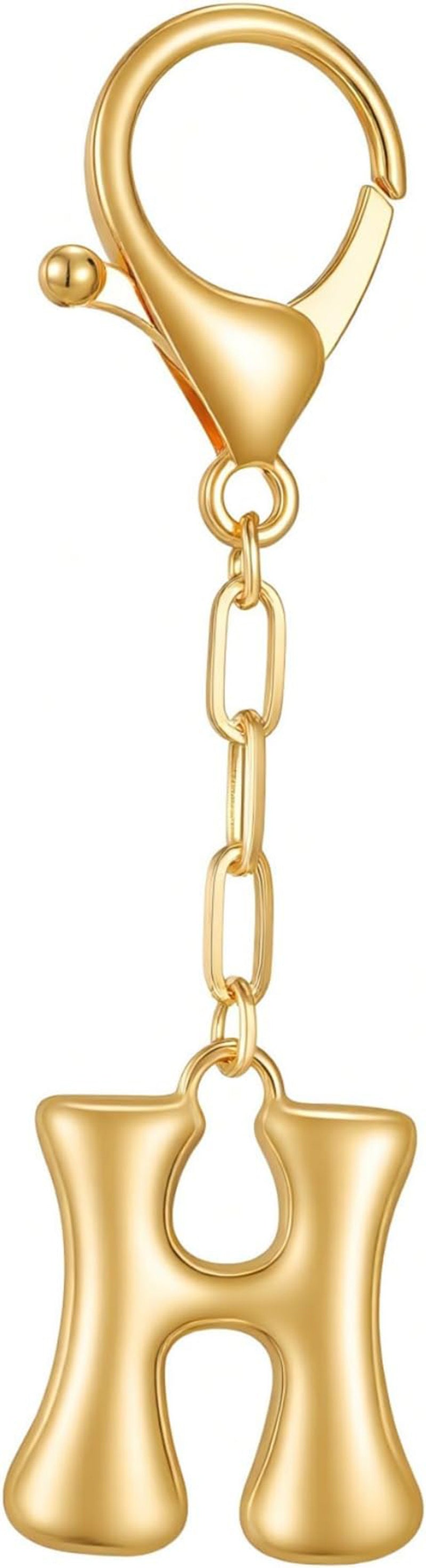 Wholesale 26 Gold Alphabet Letter Keychains Set Stylish Bag Charm Decorative Metal Key Rings For DIY Craft Gift And Boutique Resale