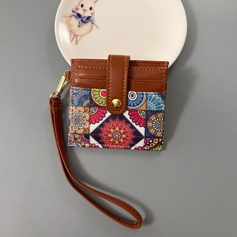Wholesale Chic Ethnic Style Card Holder Compact Ultra-Thin Multiple Slots Boutique Resale Accessory