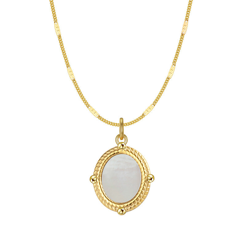 Wholesale Shell Pearl Titanium Steel Pendant Necklace