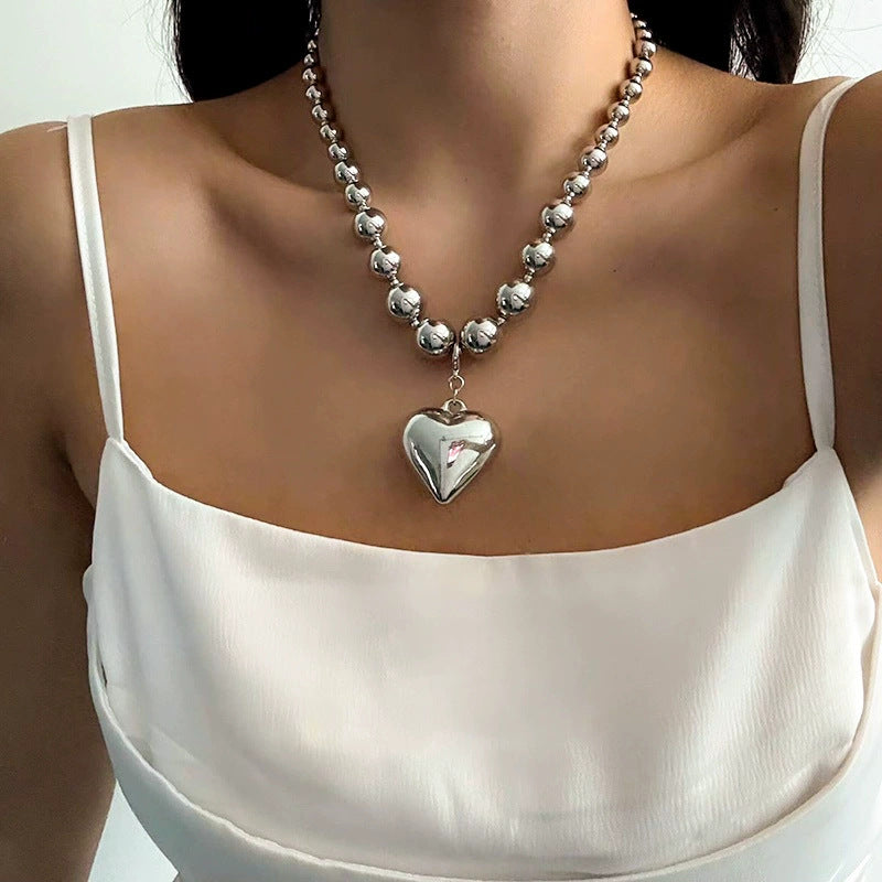 Wholesale  Big Bead Punk Collar Collar Chain Geometric Beads Beaded Necklace
