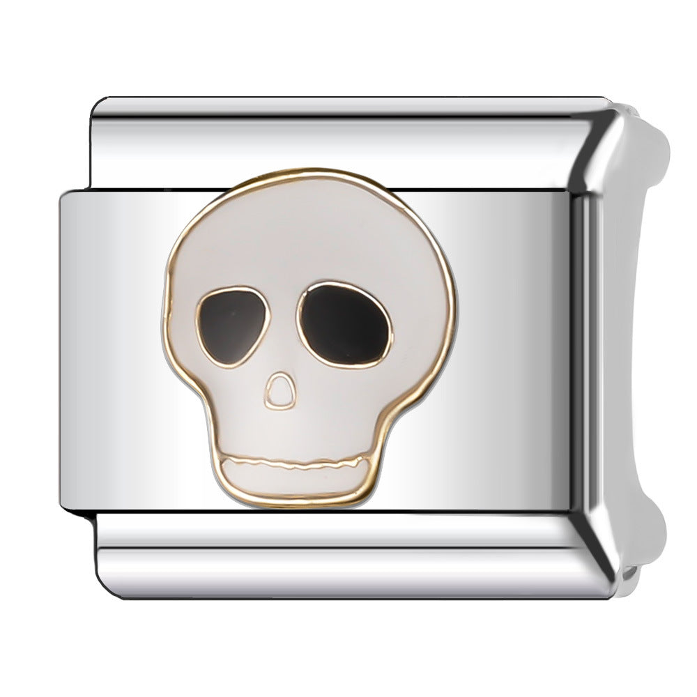 Wholesale Italian Charm Bracelet 9mm DIY Splicing Gold Chess Series Stainless Steel Composable Bracelet