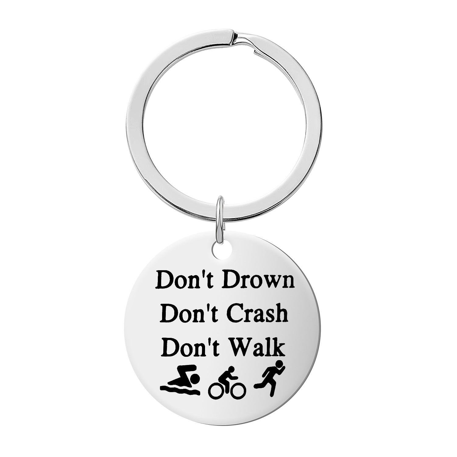 Wholesale triathlon stainless steel athlete keychain