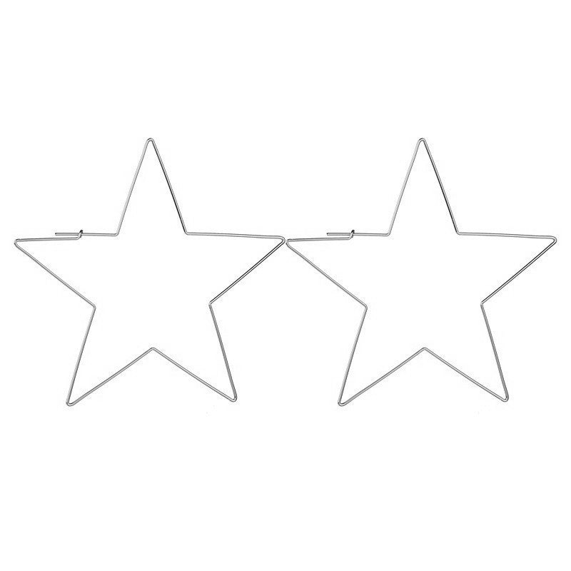 Wholesale personality earrings exaggerated fashion hollow five-pointed star earrings