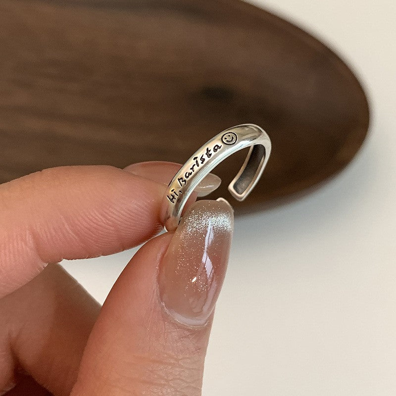 Wholesale Wave Letters 925 Sterling Silver Open Index Finger Ring ACC-RS-YaoFeng004