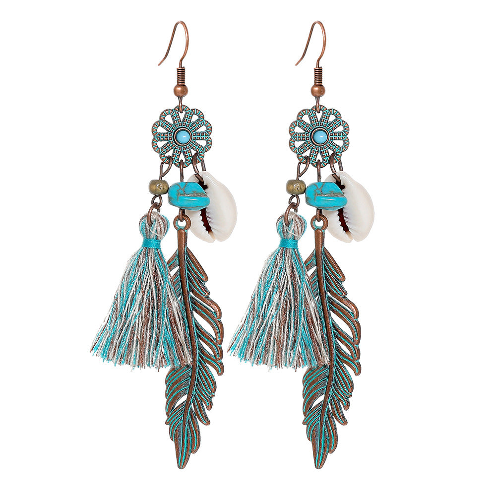 Wholesale Crystal Bohemian Tassel Earrings Vintage Style Women Jewelry Accessory for Everyday Gift