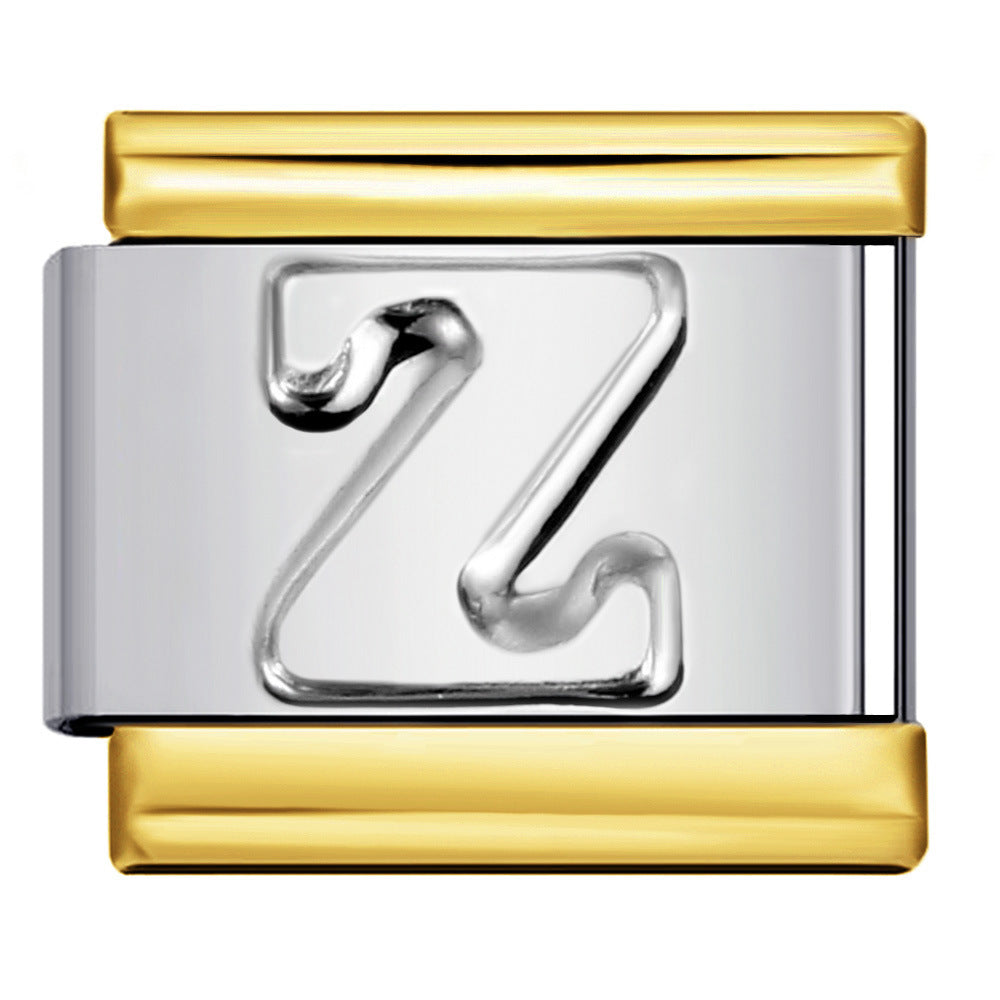 Wholesale Italian Charm Bracelet 9mm DIY letter Creative Stainless Steel Composable Bracelet