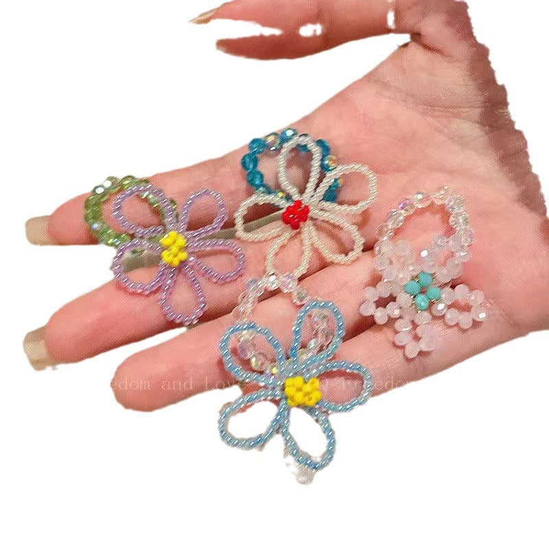 Wholesale  Color Flower Beaded Ring