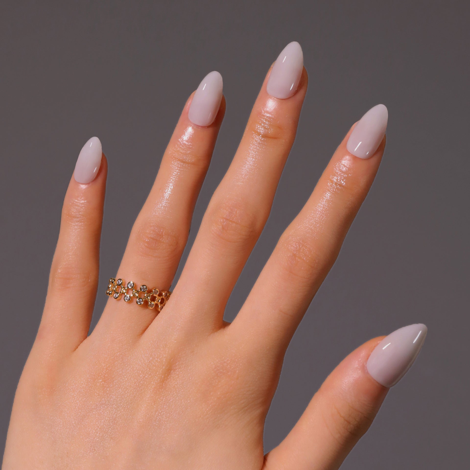 Wholesale 30 Pieces/box Light Grey Solid Color Nails Kits Nail Stickers