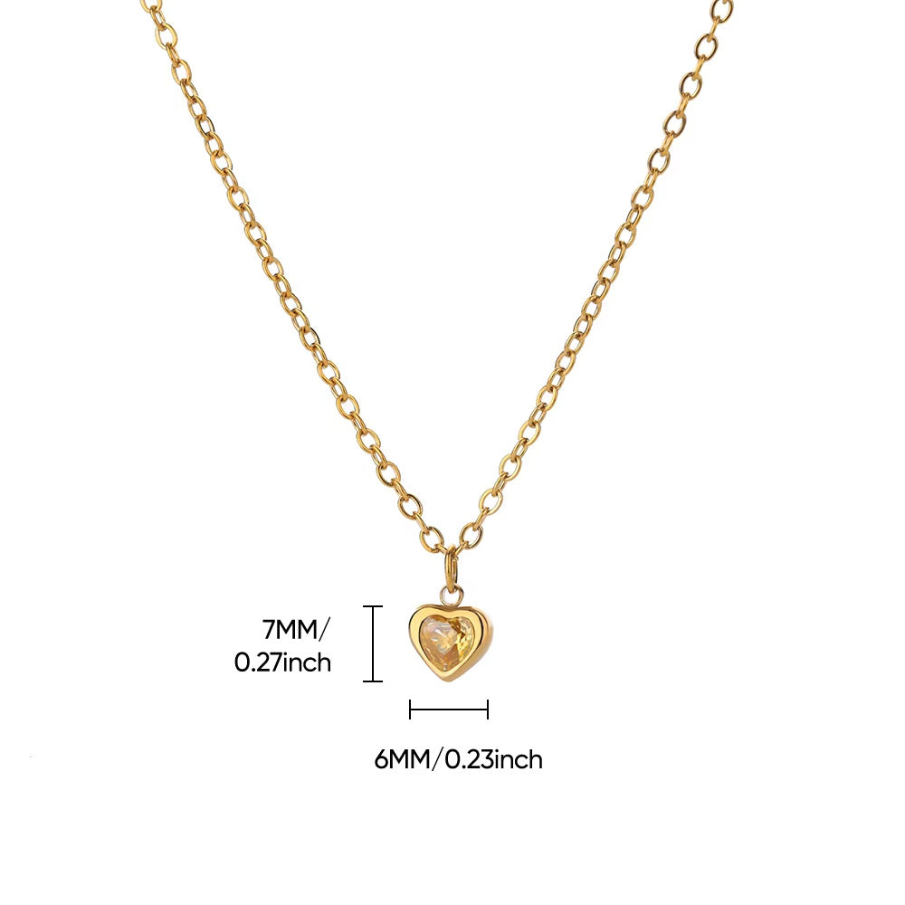 Wholesale Stainless Steel December Heart Necklace