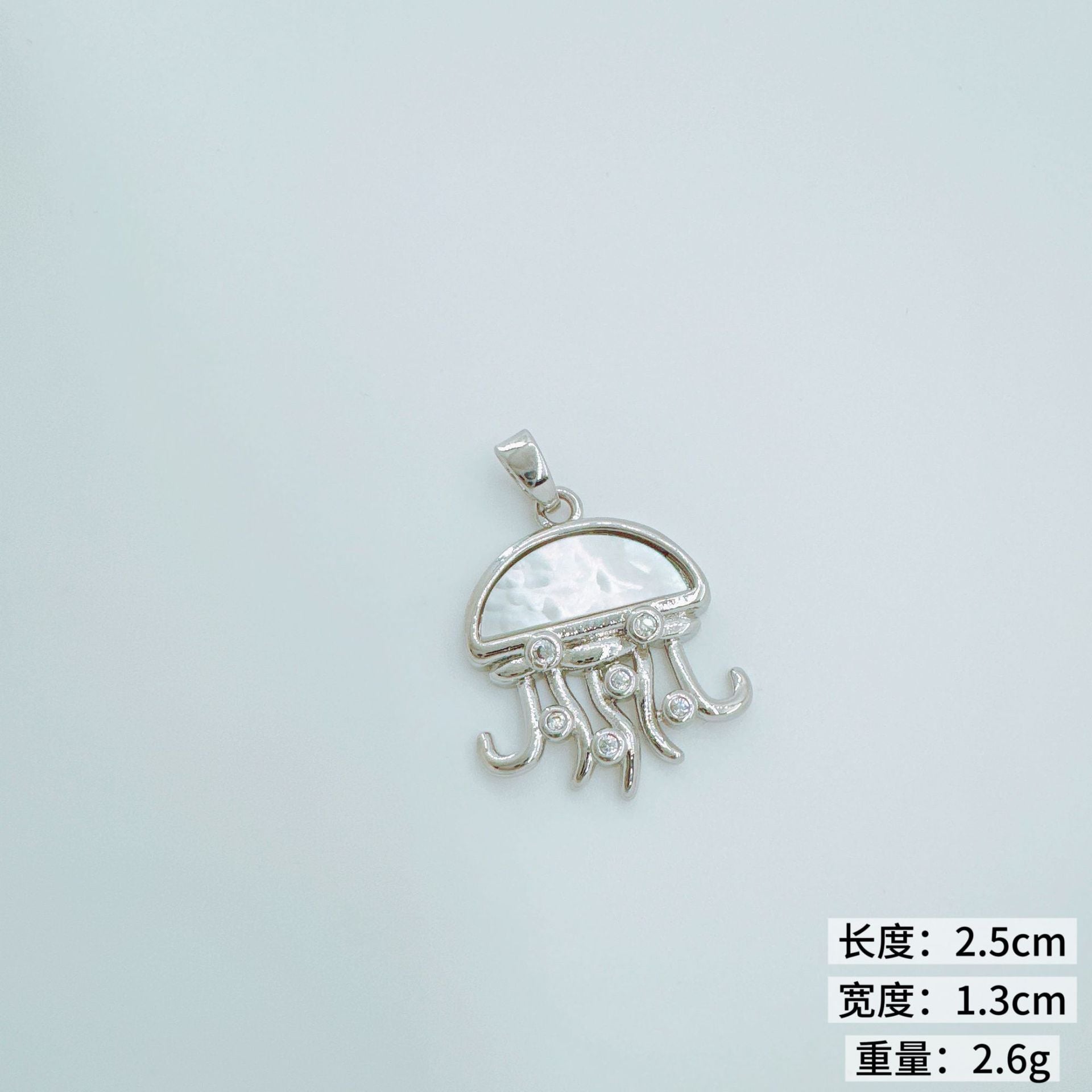 Wholesale Copper Ocean Series Micro-Set Zircon Shell Jellyfish Pendant Necklace Fashion Accessory