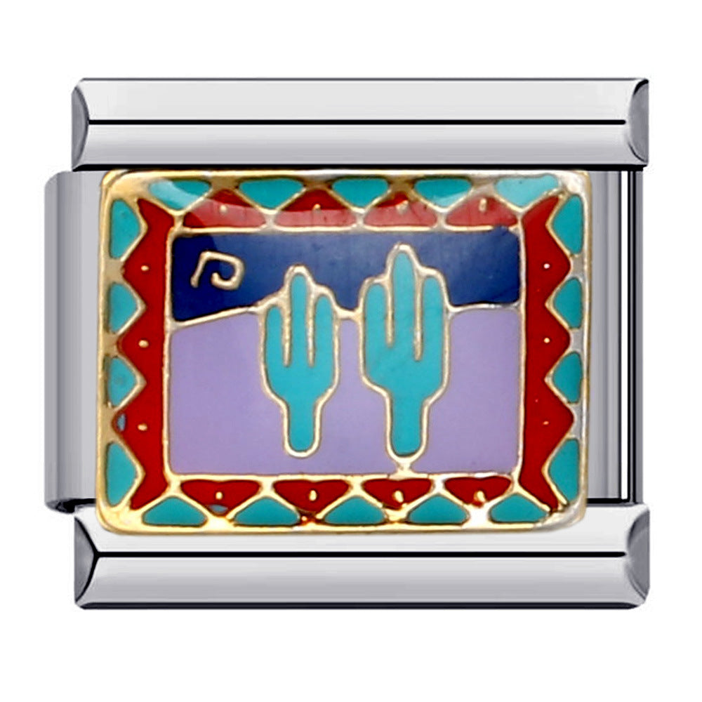 Wholesale Italian Charm Bracelet 9mm DIY Splicing Removable Mexico Element Stainless Steel Composable Bracelet