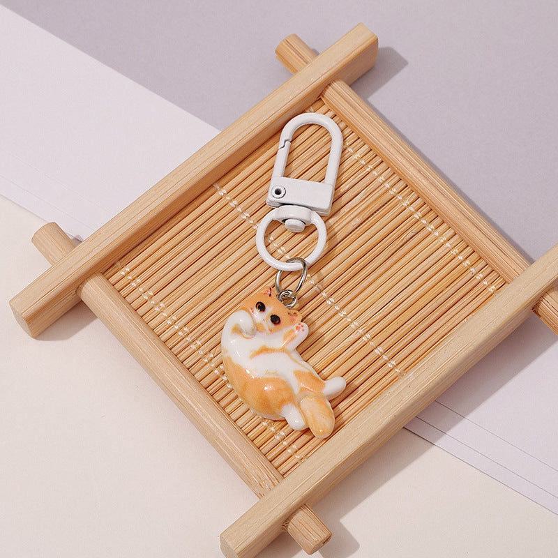 Wholesale Cartoon Cat Resin Keychain Car Key Accessory Party Gift