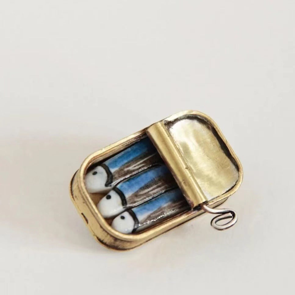 Wholesale  Creative Strange Sardine Canned Pendant Acrylic Necklace Personalized Style Ring