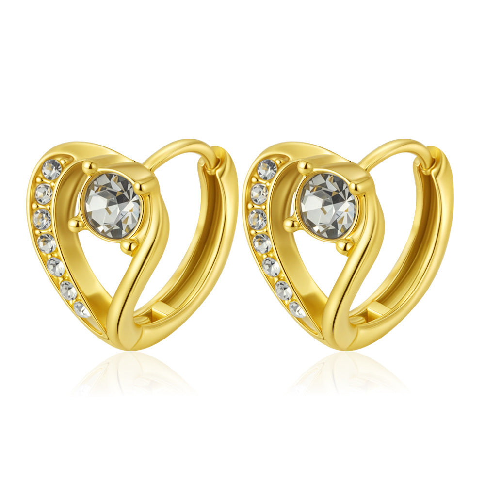 Wholesale Zircon Earrings Stainless Steel 18K Plated Trendy Jewelry Accessory for Women