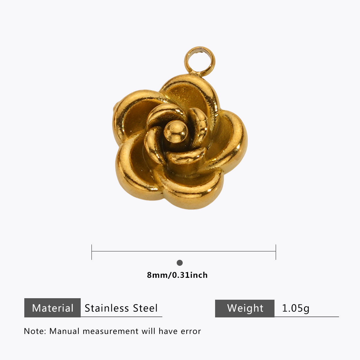 Wholesale 5pcs Stainless steel 18K vacuum plating color  flower pendant