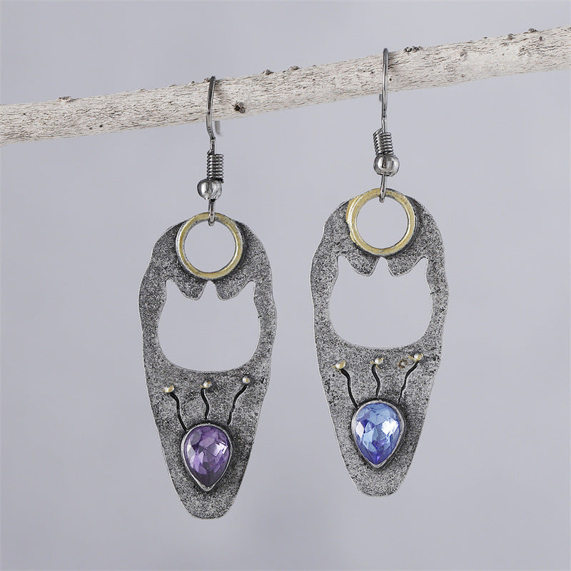 Wholesale Vintage Jewel-inlaid Crystal Earrings