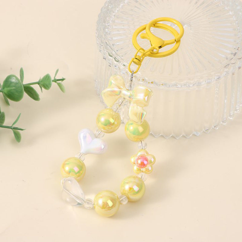 Wholesale Creative Fresh Candy Color Beaded Keychain