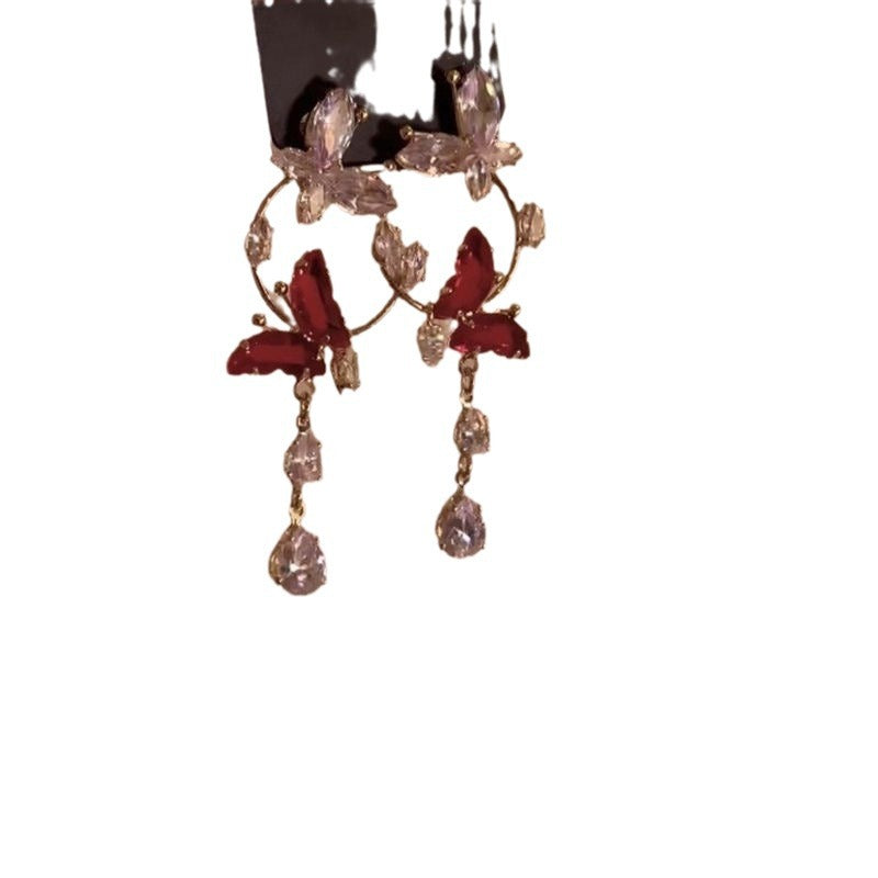 Wholesale  Fairy Crystal Butterfly Earrings