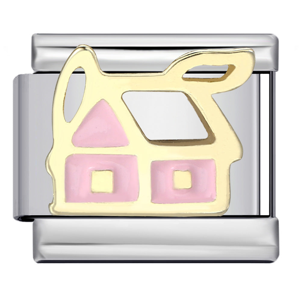 Wholesale Italian Charm Bracelet Gold Plated Oil Drop DIY WeldingStainless Steel Composable Bracelet