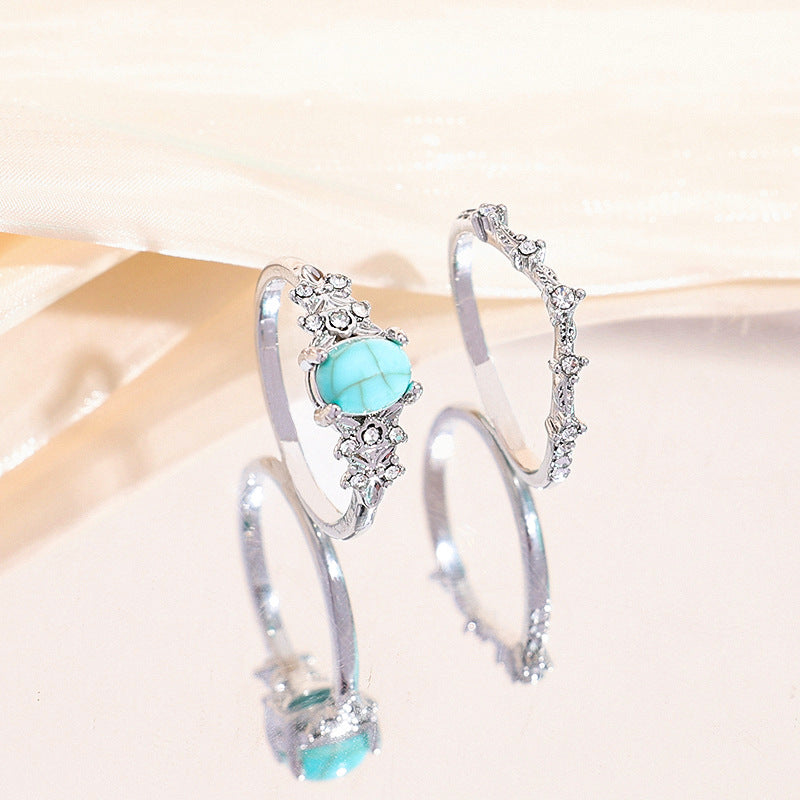 Wholesale  Turquoise Women's Two-piece Ring