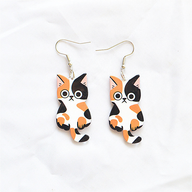 Wholesale Kitten Animal Acrylic Earrings ACC-ES-XN035