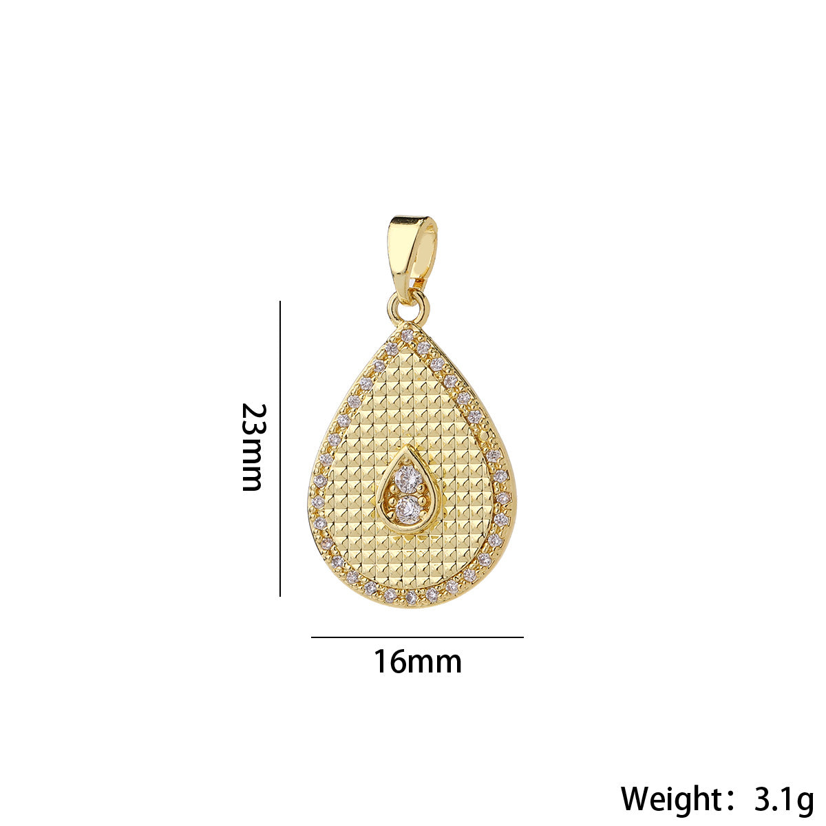 Wholesale Gold Plated Brass Honeycomb Bee Pendant Micro Set Zircon Charm DIY Jewelry Accessory Gift Boutique Resale