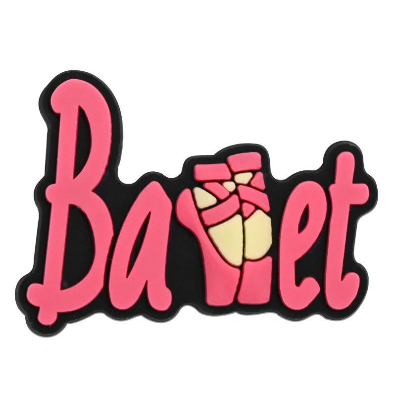 Wholesale  Random 100pcs Ballet Series PVC Soft Rubber Shoe Buckle Decoration