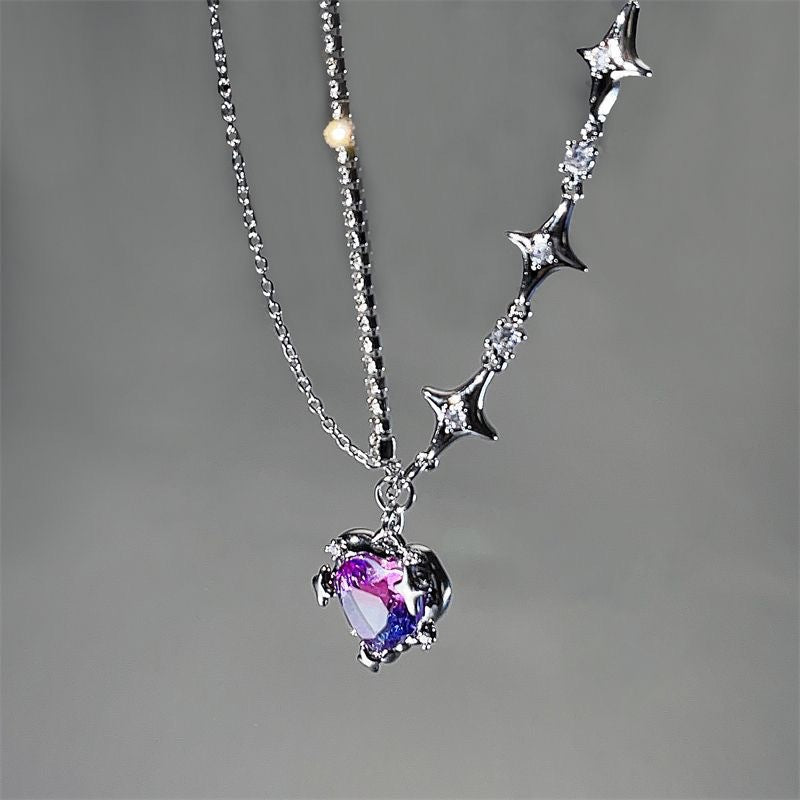 Wholesale Diamond Love Star  Pendant Necklace