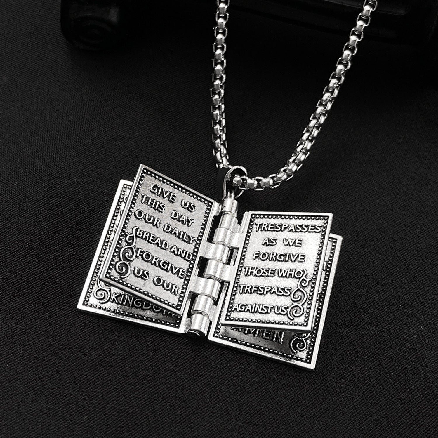 Wholesale Gothic Style Flip Bible Book Cross Necklace ACC-NE-MY003