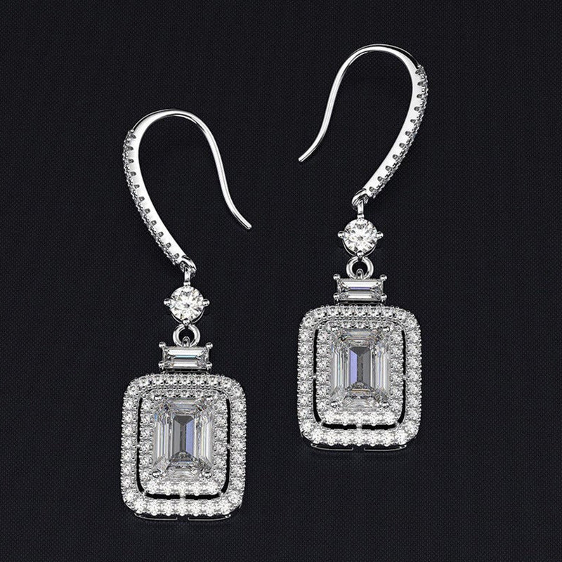 Wholesale Square Diamond Zircon Earrings