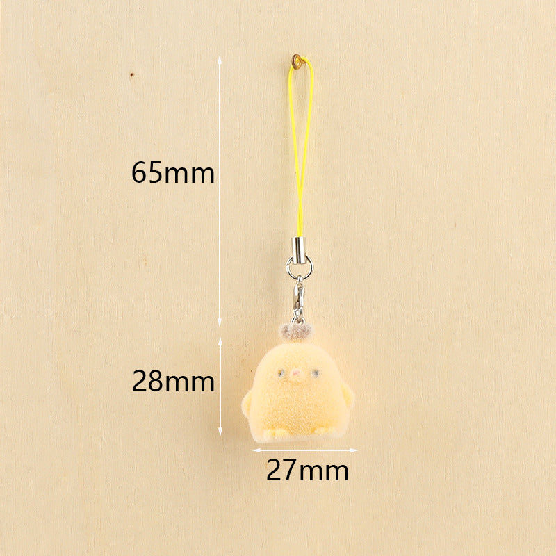 Wholesale Flocked Chick Crown Chicken Key Chain