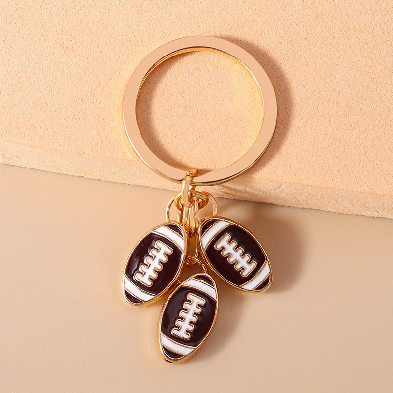 Wholesale  Hot Sports Rugby Keychain Personalized Fashion Sports Ball Key Ring Backpack Pendant