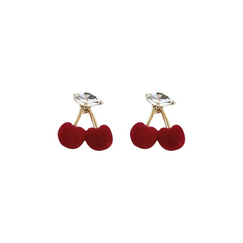 Wholesale cute red cherry earrings