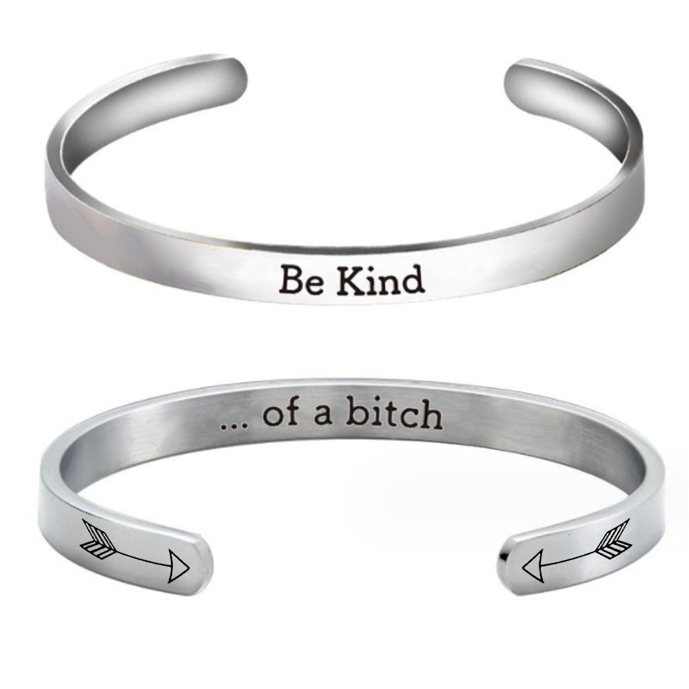 Wholesale Be Kind Friend Gift Stainless Steel Bracelet ACC-BT-Huhe005