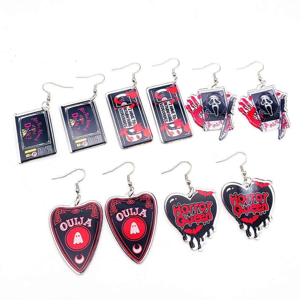 Wholesale Halloween Skull OUIJA Acrylic Earrings ACC-ES-ChenY034