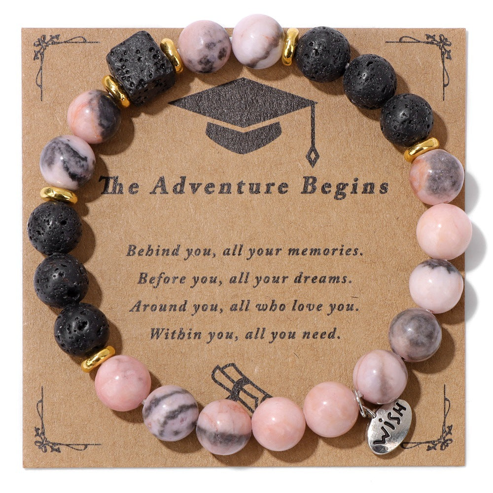 Wholesale Natural Stone Crystal Zebra 8mm Bead Bracelets ACC-BT-GEB011