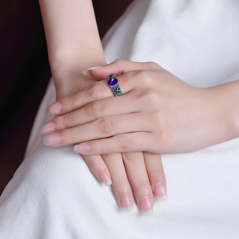 Wholesale watermelon red crystal ring opening adjustable