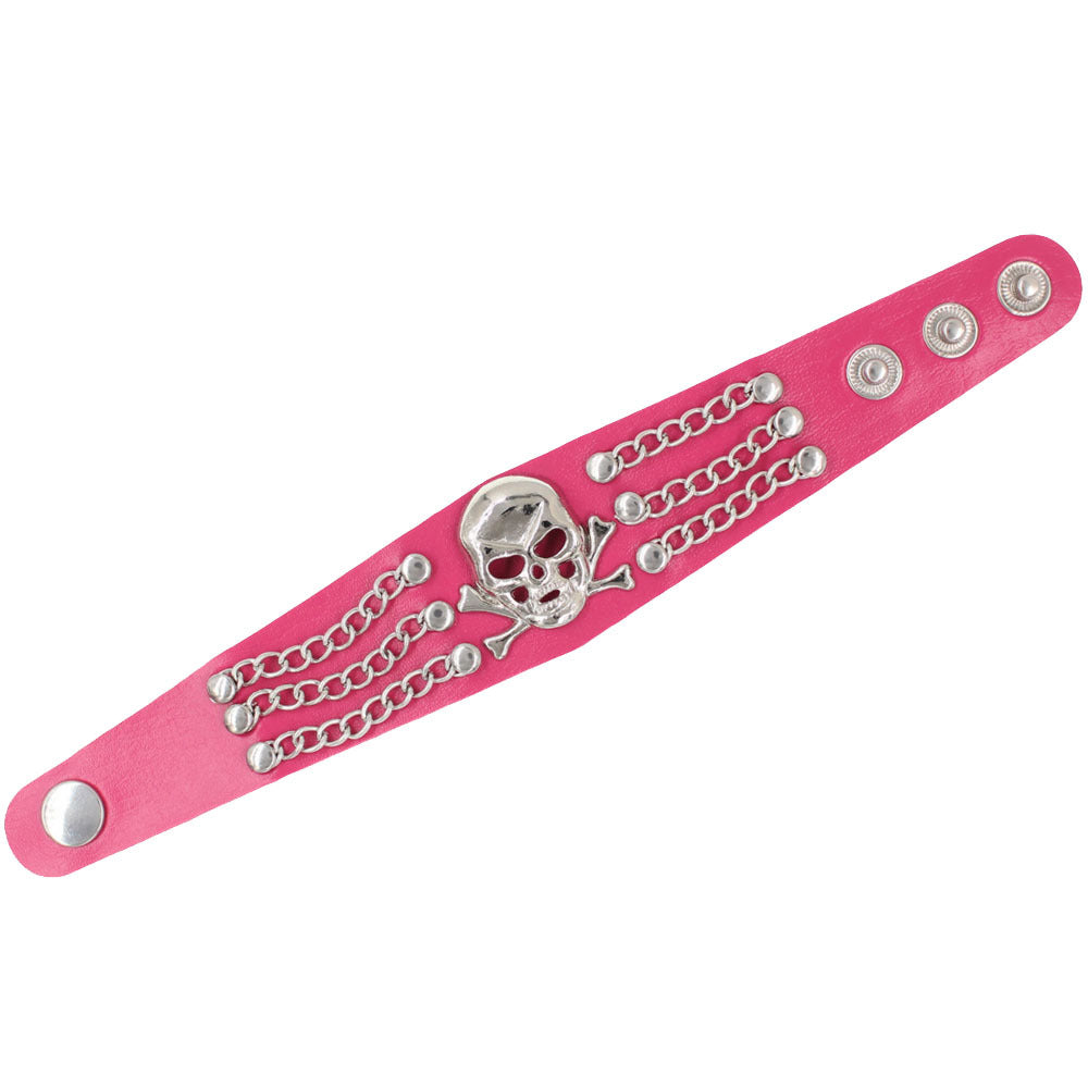 Wholesale Leather Punk Skull Bracelet