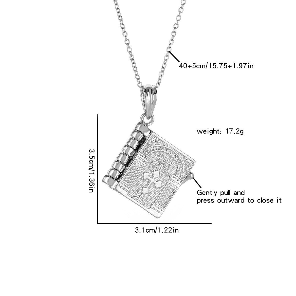 Wholesale Open Bible Book Bible Religious Cross Necklace