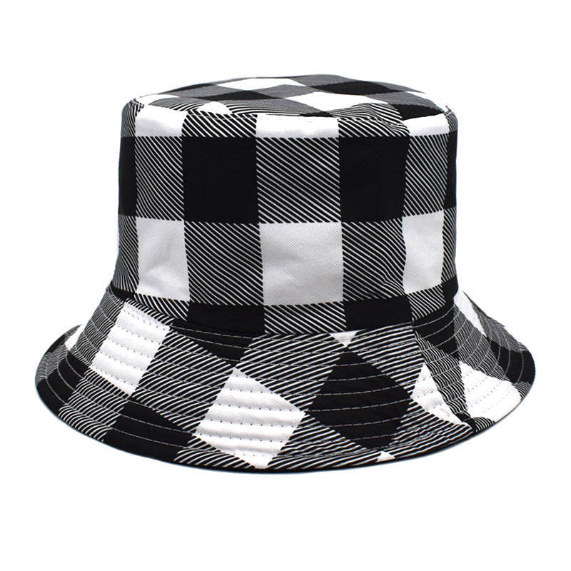 Wholesale Large Plaid Print Bucket Hat ACC-HT-ShunMa001