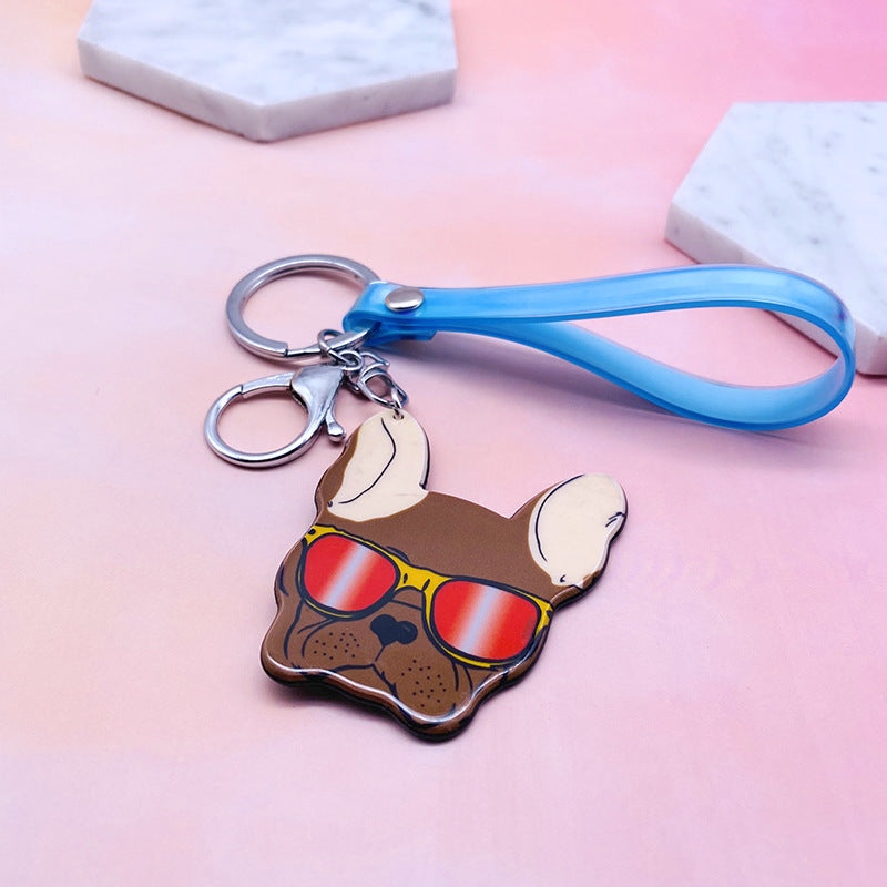 Wholesale French Bulldog Acrylic Keychains ACC-KC-Yiyan001