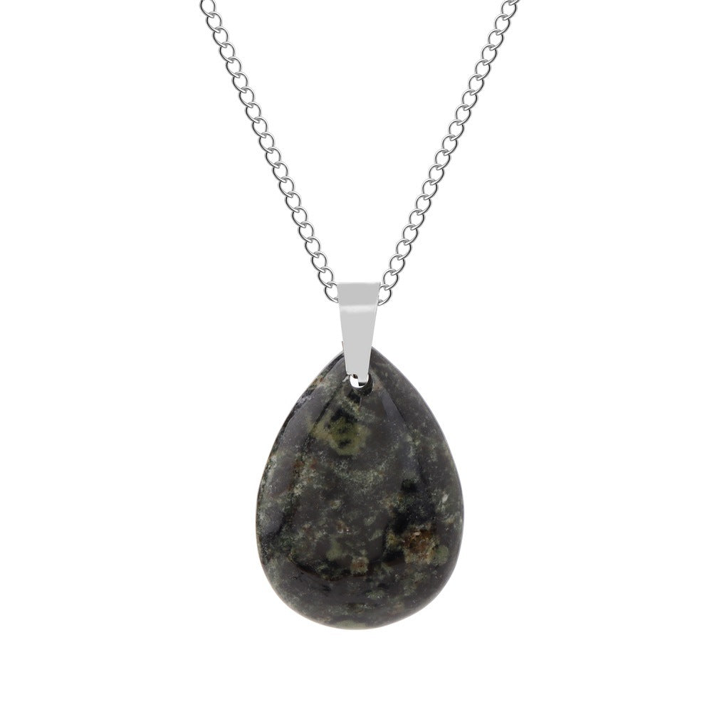 Wholesale Natural Crystal Pendant Necklace Stainless Steel O-Chain with Lobster Clasp Boutique Jewelry Accessory
