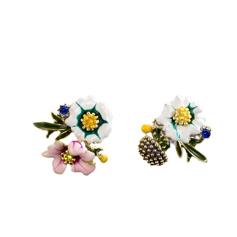 Wholesale Enamel Color Oil Drop 18K True Gold Color Preservation  Earrings