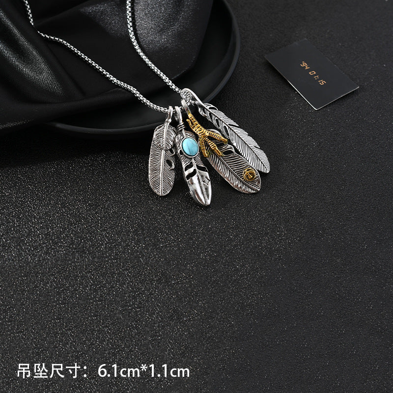 Wholesale Titanium Steel Long Necklace Men's Sweater Chain ACC-NE-Meihun009